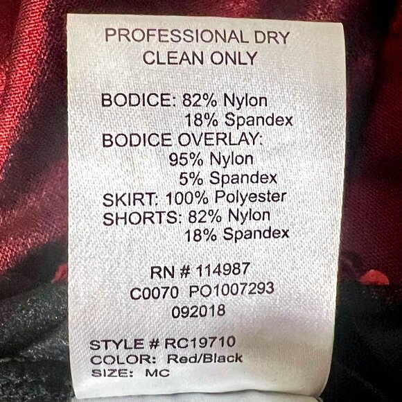 Revolution Dance Costume Fiesta 19710 Childs M Halter Dress Red Fringe Black - Picture 8 of 8